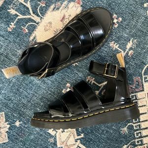 Dr. Martens Vegan Clarissa Platform Sandals Black UK 5 / US 7